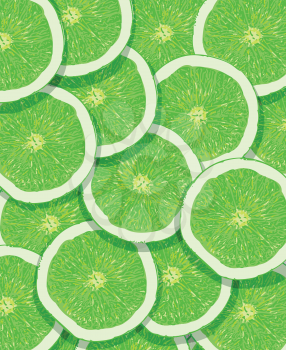 Citrus texture background with slices of lemon vector illustration