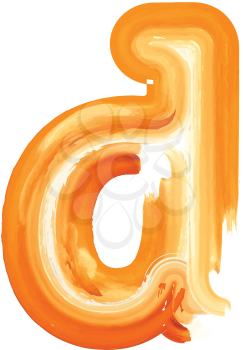 Abstract Oil Paint Letter d Vector illustration