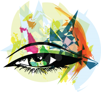 Abstract Female eye sketch vector illustration