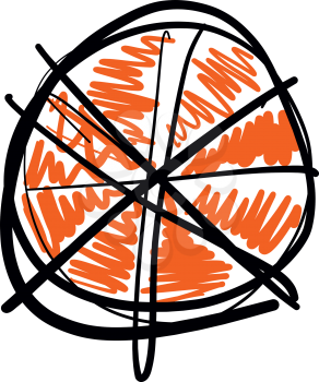 Hand drawn Orange-Tangerine fruit vector illustration
