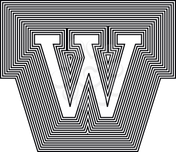 Letter W  Line Logo Icon Design - Vector Illustration