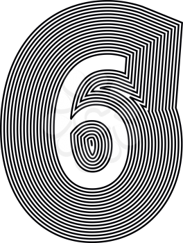 Number 6  Line Logo Icon Design - Vector Illustration