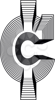 CENT Symbol Line Logo Icon Design - Vector Illustration