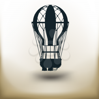 simple pictogram square Air Balloon on beige background