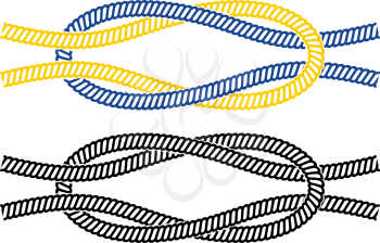 Simple marine node image of the two ropes color and black white
