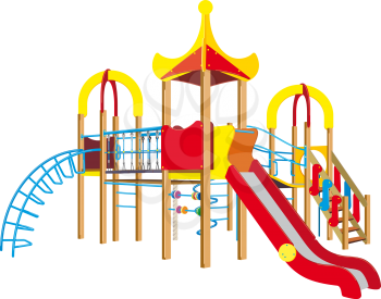 Bright children s playground for kids with a ladder and slide