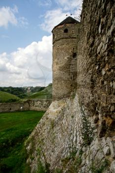 Bastion of an ancient stone castle. Tourist attraction Ivano-Frankivsk. Ukraine