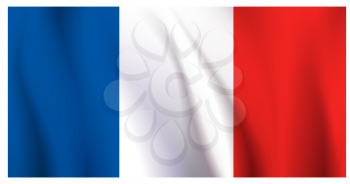 straight horizontal white red blue flag of the republic of france