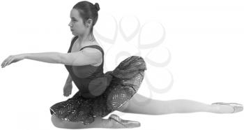 Royalty Free Black and white Photo of a Ballerina