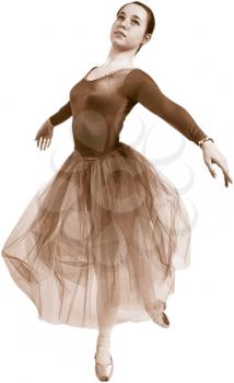 Royalty Free  Sepia Tone Photo of a Ballerina