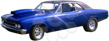 Royalty Free Photo of a Bright Blue Metallic Race Car
