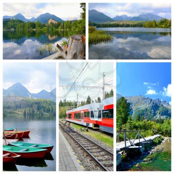 Photo collage with photos of  High Tatra mountains, places and nature.