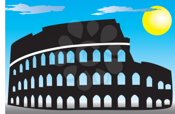 Illustration of Rome Coliseum in Italy.