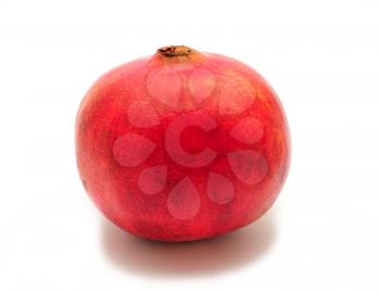 Whole fresh pomegranate on white background.