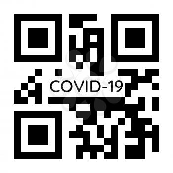 Black QR code with Covid-19 sign.