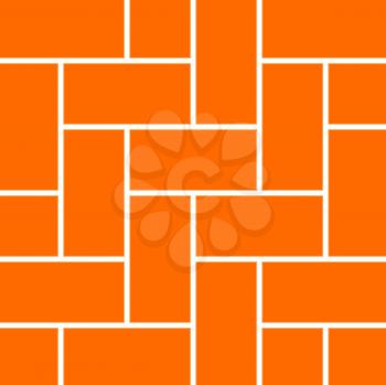 Simple orange brick wall tiles with white joints seamless texture illustration.