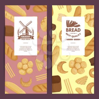 Banner and poster vector cartoon bakery elements flyer templates illustration