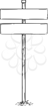 Vector drawing of two empty blank sign boards.