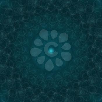 Mysterious abstract blue background with a round mandala bokeh ornament
