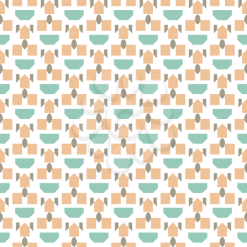 Vector Geometric Seamless Pattern. Colorful Texture with orange, green and brown colors