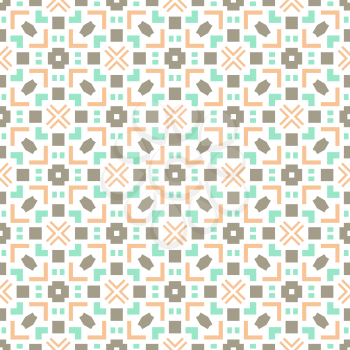 Vector Geometric Seamless Pattern. Colorful Texture with orange, green and brown colors