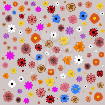 Seamless colorful flower pattern. Vector illustration EPS 10