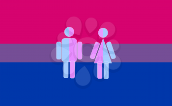 Bisexual pride vector flag with people icons. Vector EPS8