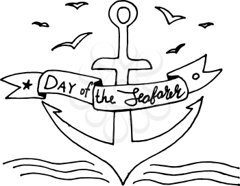day of the seafarer lettering design. Vector calligraphy. Typography poster. Modern brush style