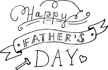 Happy fathers day lettering design. Modern brush style for greeting cards, banners, t-shirt design. Isolated on white