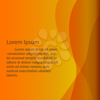 Vector Abstract orange waves  background. Template brochure design