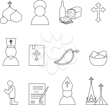 Jesus Christ religion icons set. Vector icons