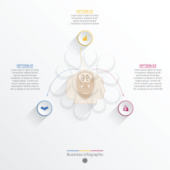 Element for template infographic business concept with three options, parts, or processes.