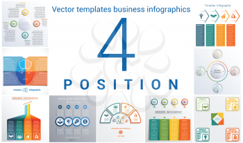 Set colorful templates for infographic 4 positions