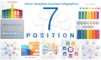 Set colorful templates for infographic 7 positions
