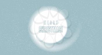 Christmas New Year background white blizzard. Round place with text Merry Christmas