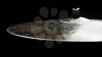 Drum Cymbal Close up Isolated On Black Background
