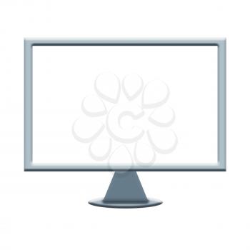 Computer Monitor. PC Symbol Isolated On White Background