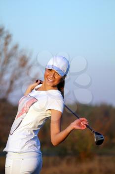 beautiful girl golfer