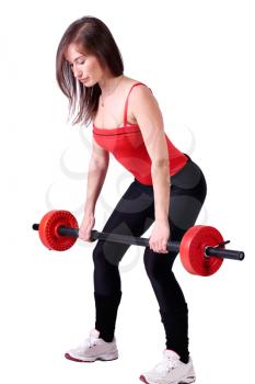 girl weight lifter fitness exercise