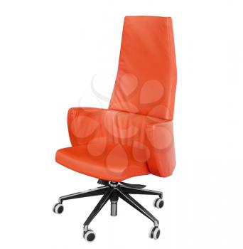 office leather red chair isolated