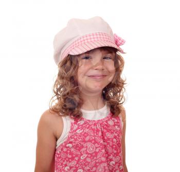 happy little girl with hat portrait