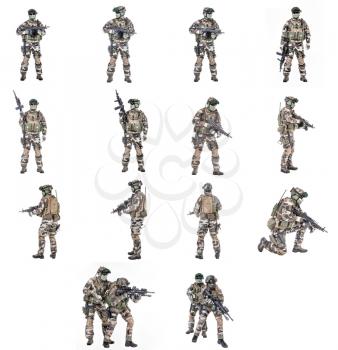 Set of Paratroopers of french 1st Marine Infantry Parachute Regiment RPIMA studio shot