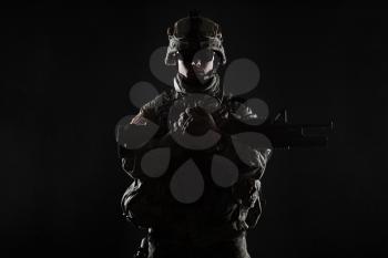 United States paratrooper airborne infantry studio shot on black background