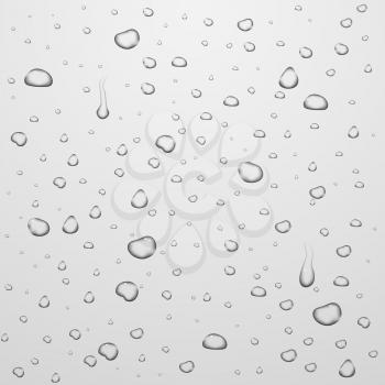 Vector backgrounds with water drops on glass. Water liquid drop, drop transparent, clean rain drop illustration