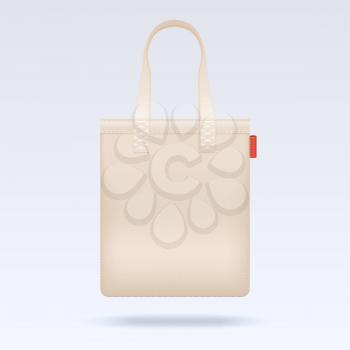Blank white tote shopping bag vector template. Bag for shopping and fashion tote bag for buy illustration