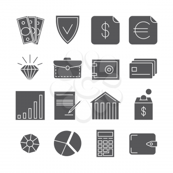 Money payments finance vector icons isolated on white. Payment finance illustration