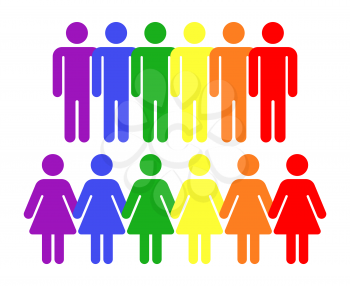 Vector rainbow gay LGBT rights icons. Flag freedom sex illustration