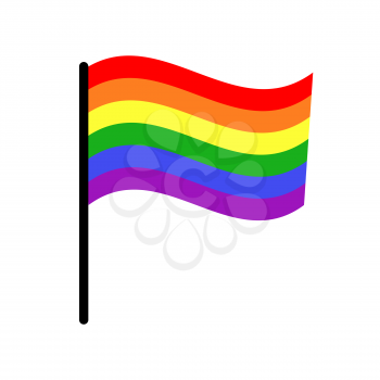 Vector gay LGBT rights rainbow flag. Freedom homosexuality banner illustration