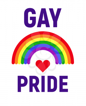 Vector gay pride LGBT rights card. Rainbow design symbol illustration