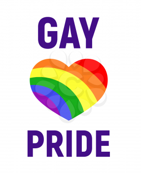 Vector gay pride LGBT rights card. Banner, with rainbow heart illustration